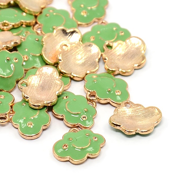 

PandaHall Rose Gold Tone Alloy Enamel Pendants, Cloud Charms, Medium Sea Green, 11x14x2mm, Hole: 1mm Alloy+Enamel Cloud