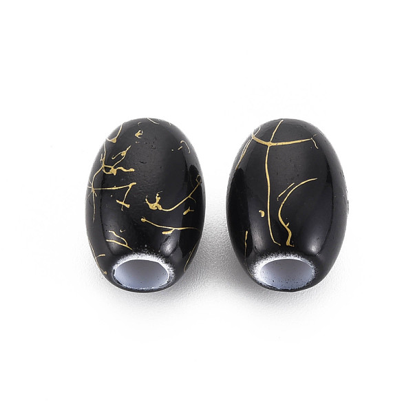 

PandaHall Baking Paint Opaque European Acrylic Beads, Large Hole Beads, Drawbench, Barrel, Black, 13x17.5mm, Hole: 5.5mm, about 299pcs/500g...
