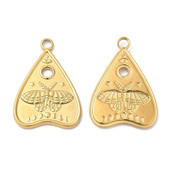 

PandaHall 304 Stainless Steel Pendants, Talking Boards with Moth Charm, Real 18K Gold Plated, 28x20x2mm, Hole: 3mm 304 Stainless Steel...