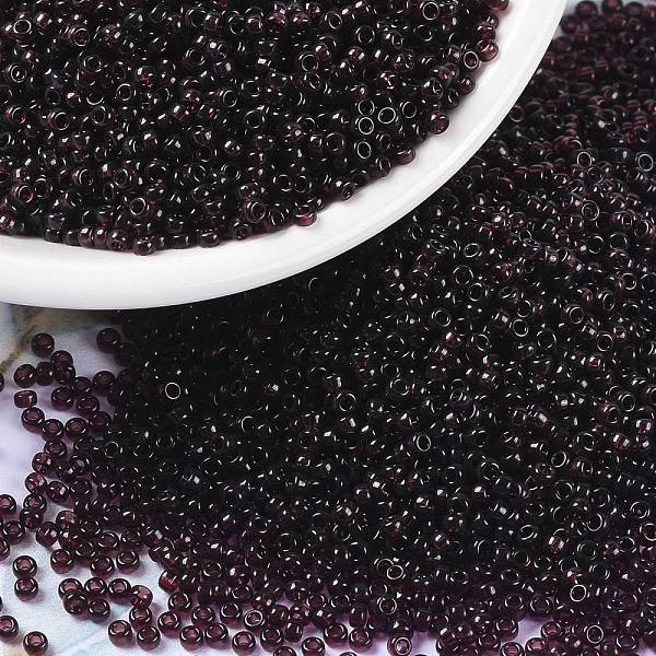 

PandaHall MIYUKI Round Rocailles Beads, Japanese Seed Beads, (RR2402) Transparent Extra Dark Smoky Amethyst, 15/0, 1.5mm, Hole: 0.7mm, about..., Purple