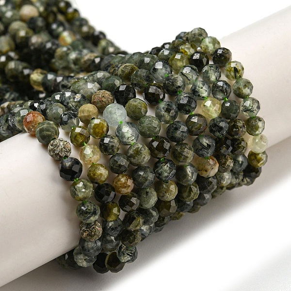

PandaHall Natural Prehnite Beads Strands, Faceted, Round, 3mm, Hole: 0.7mm, about 111pcs/strand, 15.04''(38.2cm) Peridot Round