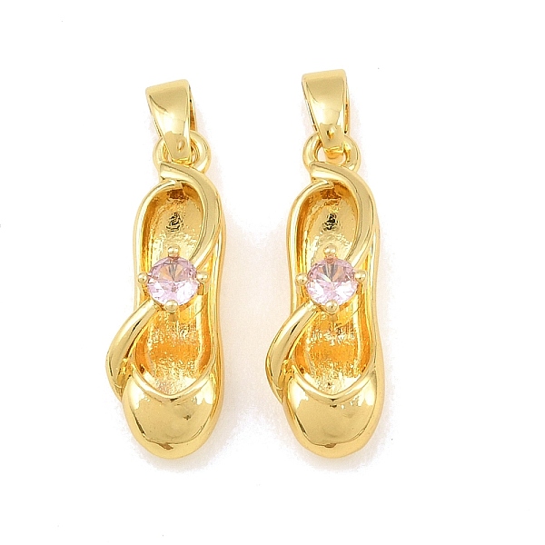 Colgantes de latón con micro pavé de circonitas cúbicas rosas