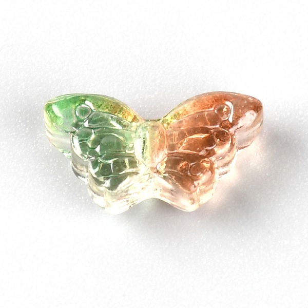 

PandaHall Baking Paint Glass Beads, Two Tone, Butterfly, Olive Drab, 8x15x5mm, Hole: 1mm Glass Butterfly