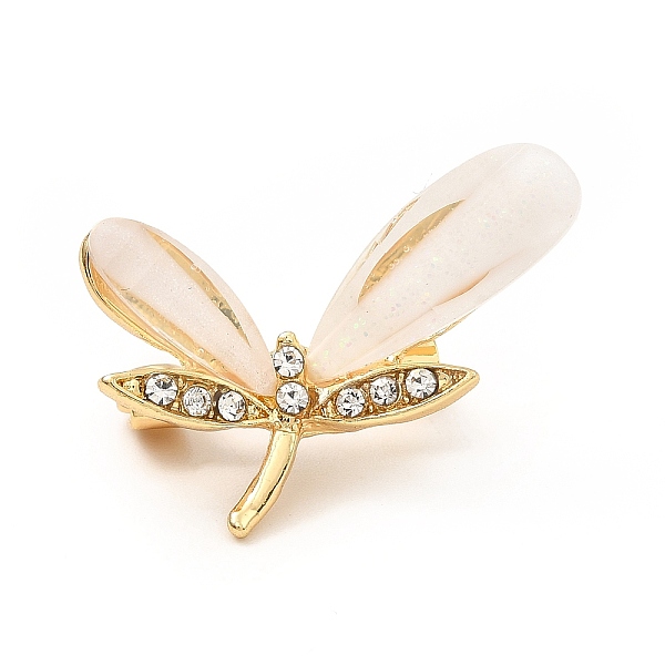 

PandaHall Crystal Rhinestone Dragonfly with Resin Lapel Pin, Alloy Brooch for Women, Cadmium Free & Lead Free, Golden, 18x24x8mm, Pin: 0.7mm..., Clear