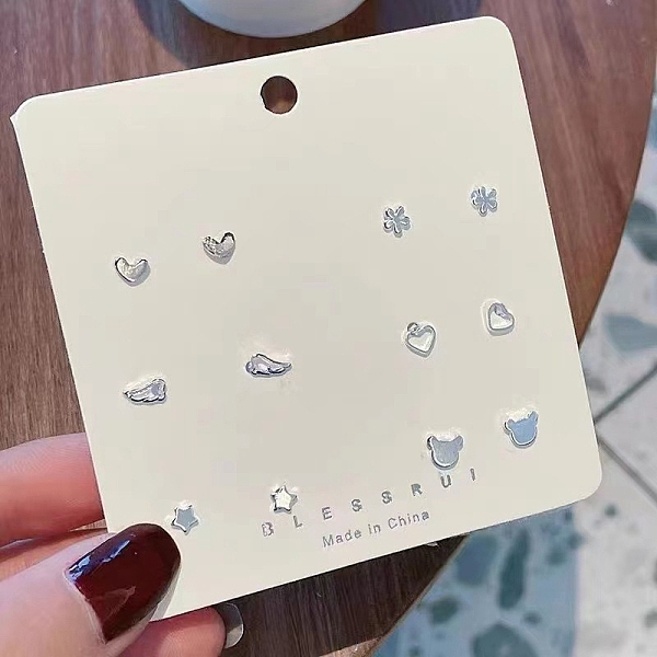 

PandaHall Exquisite 925 Sterling Silver Stud Earrings Sets for Girls Women, Mixed Shape, Platinum, Package Size: 75x75mm Sterling Silver...