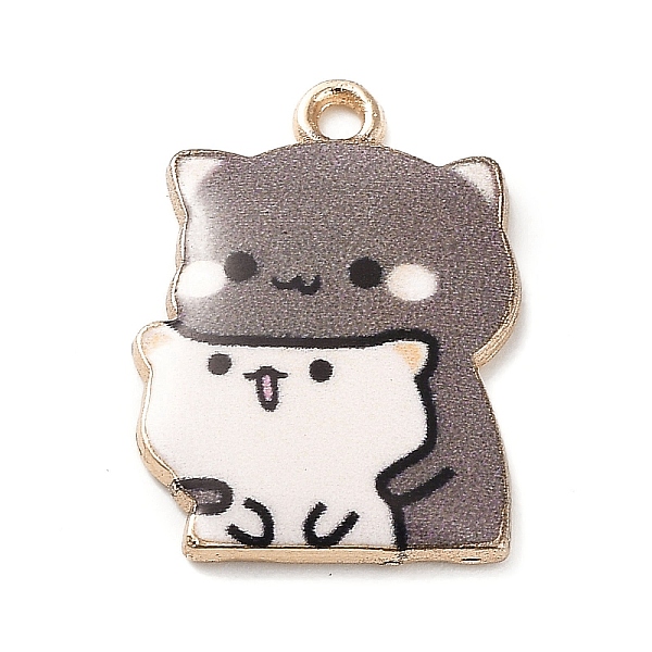 

PandaHall Alloy Enamel Pendants, Light Gold, Cat Charm, Gray, 22x16x2mm, Hole: 1.6mm Alloy+Enamel Cat Shape Gray