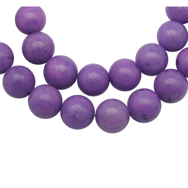 

PandaHall Natural Mashan Jade Beads Strands, Dyed, Round, Purple, 6mm, Hole: 1mm, about 66pcs/strand, 16 inch Mashan Jade Round Purple