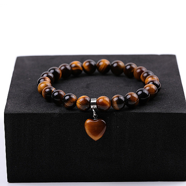 

PandaHall Natural Tiger Eye Stretch Bracelets, No Size Tiger Eye