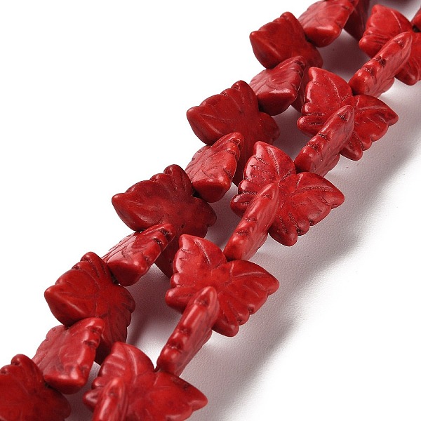 

PandaHall Synthetic Howlite Beads Strands, Dyed, Butterfly, FireBrick, 13x16.5~17x4.5mm, Hole: 1.5mm, about 381pcs/500g Howlite Butterfly..., Red