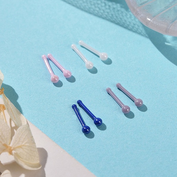 

PandaHall Hypoallergenic Bioceramics Zirconia Ceramic Round Ball Nose Bone Rings, Piercing Nose Ring Studs for Women, No Fading and Nickel..., Multicolor