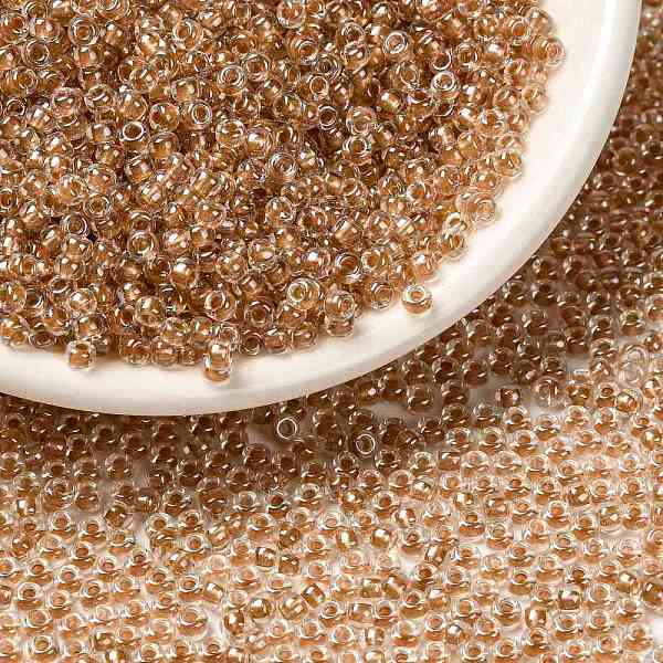 

PandaHall MIYUKI Round Rocailles Beads, Japanese Seed Beads, 8/0, (RR1129) Inside Dyed Topaz, 3mm, Hole: 1.1mm, about 19000~20500pcs/pound..., Brown