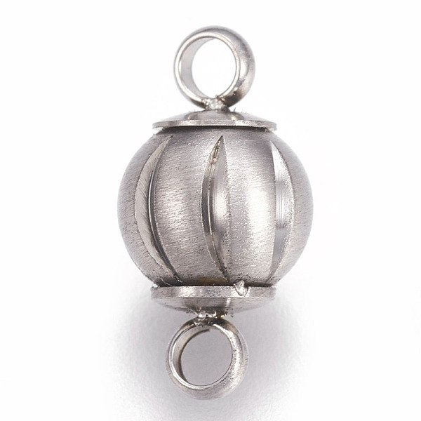 

PandaHall 304 Stainless Steel Magnetic Clasps with Loops, Matte Surface, Round, Matte Platinum Color, 18.5x10mm, Hole: 2mm 304 Stainless...