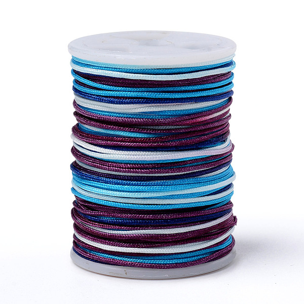 

PandaHall Segment Dyed Polyester Thread, Braided Cord, Colorful, 0.8mm, about 10.93 yards(10m)/roll Polyester