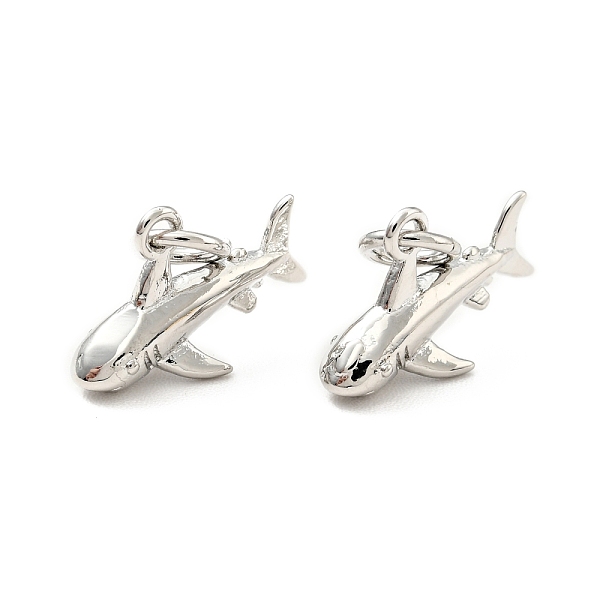 

PandaHall Brass Charms, with Jump Ring, Cadmium Free & Lead Free, Shark, Platinum, 8.5x13.5x4mm Brass Other Animal