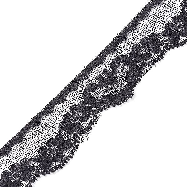 

PandaHall Nylon Lace Trim, for Jewelry Making, Flower Pattern, Black, 1-1/8 inch(29mm), about 5.47 Yards(5m)/Bag Nylon Black