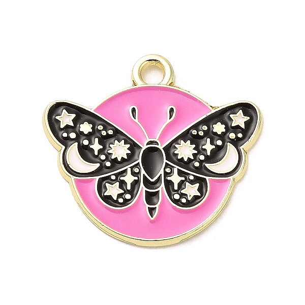 

PandaHall Alloy Enamel Pendants, Golden, Butterfly Charm, Flat Round, 23x25x1.5mm, Hole: 2.5mm Alloy+Enamel Flat Round