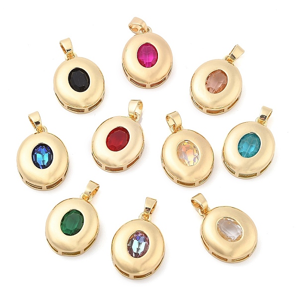 

PandaHall Rack Plating Brass Pendants, Oval Shaped Glass Charms, Long-Lasting Plated, Cadmium Free & Lead Free, Real 18K Gold Plated, Mixed..., Multicolor