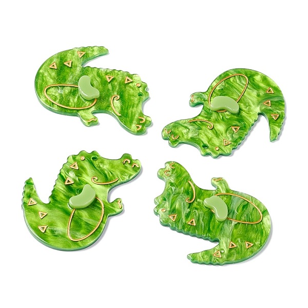 

PandaHall Embossed Graffiti Acrylic Pendants, for Earring Making, Crocodile, Lime, 45x36x4mm, Hole: 2mm Acrylic Other Animal Green