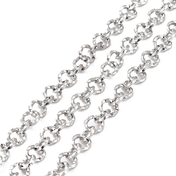 

PandaHall 304 Stainless Steel Rolo Chains, Belcher Chain, Textured, with Spool, Unwelded, Stainless Steel Color, 5.5x1.5mm, about 32.81 Feet...