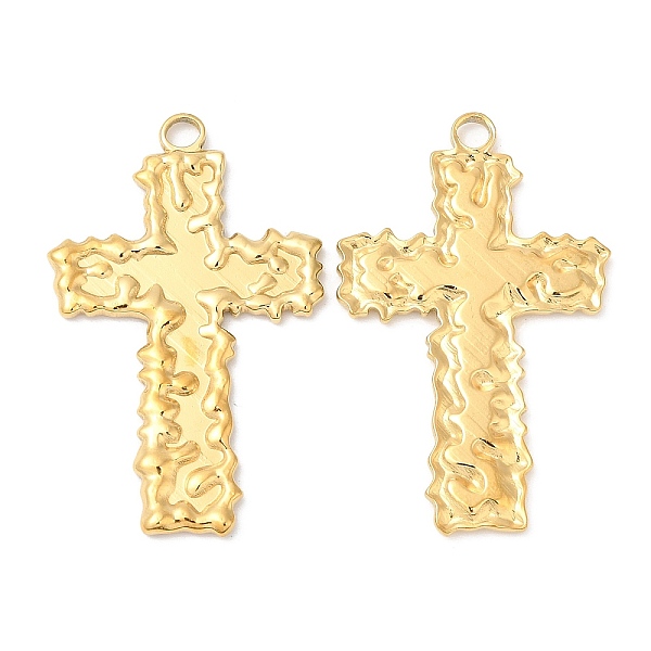 

PandaHall 304 Stainless Steel Pendants, Cross Charm, Real 18K Gold Plated, 38x23.5x2mm, Hole: 3mm 304 Stainless Steel Cross
