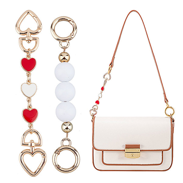 

PandaHall GORGECRAFT 2 Styles Purse Chain Strap Extender Heart Round Shaped Handbag Extension Chain Bundle Bag Replacement Metal Purse Strap..., Multicolor