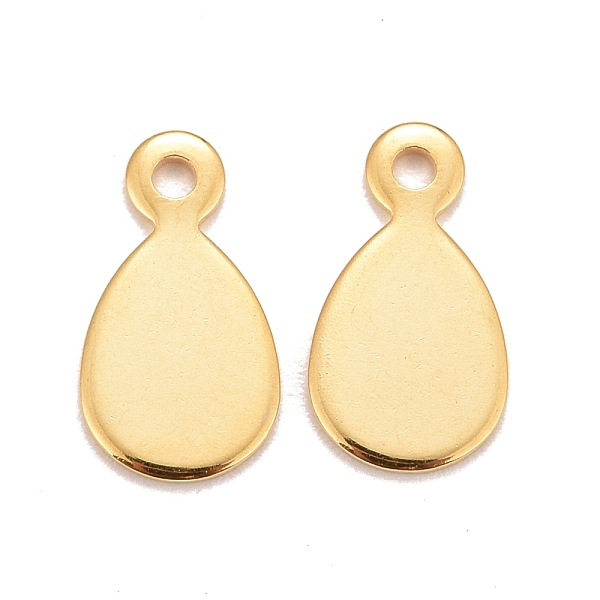 

PandaHall 201 Stainless Steel Charms, Teardrop, Real 24k Gold Plated, 13x7x0.8mm, Hole: 1.4mm 201 Stainless Steel Teardrop