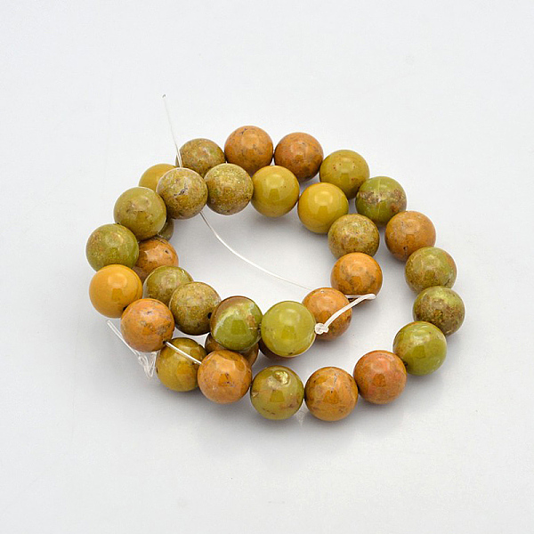 

PandaHall Natural Larderite Shoushan Tianhuang Stone Round Bead Strands, 10mm, Hole: 1mm, about 38pcs/strand Shoushan Stone Round