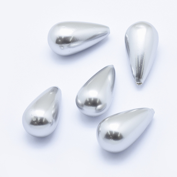 

PandaHall Electroplate Shell Pearl Half Drilled Bead, teardrop, Silver, 31x16mm, Hole: 1mm Shell Pearl Teardrop Silver