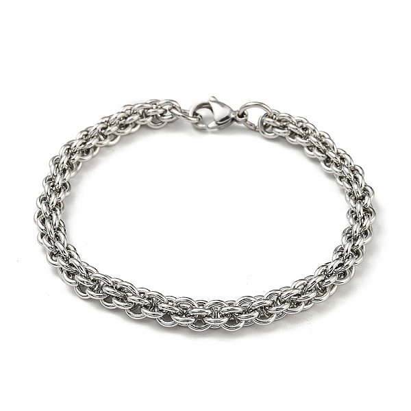 

PandaHall 201 Stainless Steel Rope Chain Bracelets, Stainless Steel Color, 9-1/8 inch(23cm) 201 Stainless Steel