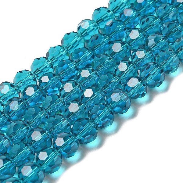 

PandaHall Transparent Glass Beads, Faceted(32 Facets), Round, Dark Turquoise, 10mm, Hole: 1.8mm, about 66~68pcs/strand, 24.02~24.13 inch...