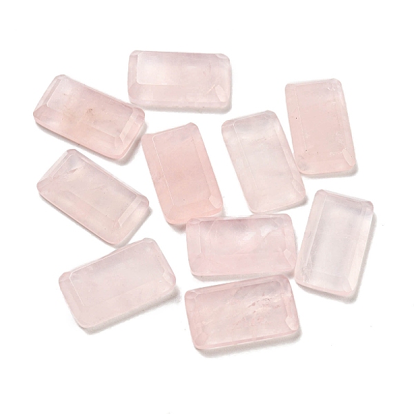 

PandaHall Natural Rose Quartz Cabochons, Faceted, Rectangle, 14~14.5x8~8.5x3mm Rose Quartz Rectangle Pink
