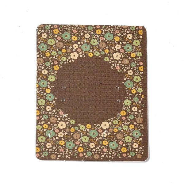 

PandaHall Rectangle Paper Earring Display Card with Hanging Hole, Jewelry Display Cards for Earring Display, Camel, Flower Pattern..., Brown