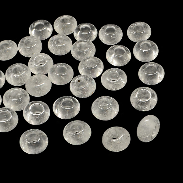 

PandaHall Natural Quartz Crystal European Large Hole Beads, Rondelle, 13~14x7~8mm, Hole: 5mm Quartz Crystal Rondelle