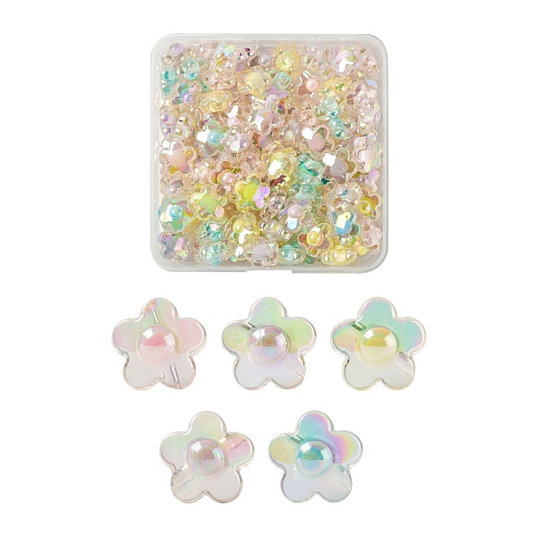 

PandaHall 110Pcs 5 Colors Transparent Acrylic Beads, Bead in Bead, AB Color, Flower, Mixed Color, 16.5x17x9.5mm, Hole: 2.5mm Acrylic Flower..., Multicolor