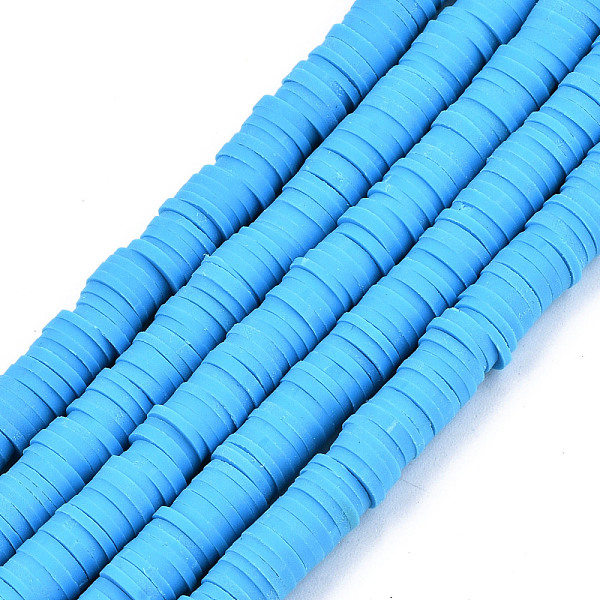 

PandaHall Handmade Polymer Clay Beads Strands, for DIY Jewelry Crafts Supplies, Heishi Beads, Disc/Flat Round, Deep Sky Blue, 6x0.5~1mm...