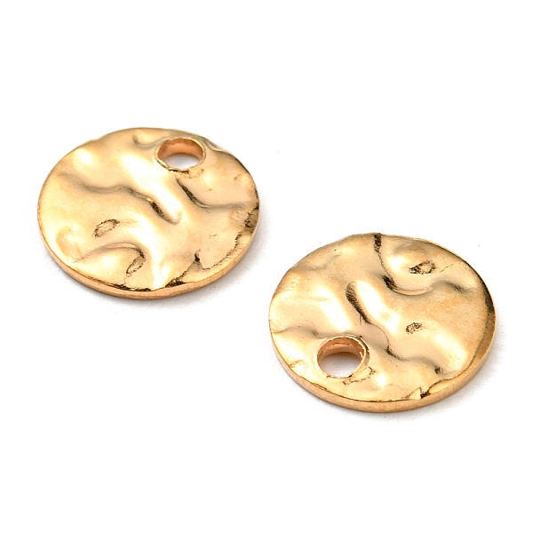 

PandaHall 304 Stainless Steel Charms, Textured, Flat Round Charm, Golden, 8x1mm, Hole: 1.4mm 304 Stainless Steel Flat Round