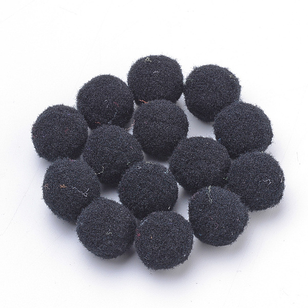 

PandaHall DIY Doll Craft, Polyester Pom Pom Ball, Round, Black, 14~15mm Polyester Black