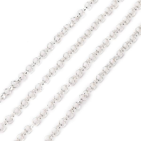 

PandaHall Iron Rolo Chains, Round, Belcher Chain, with Spool, Unwelded, Lead Free, Silver, 3x1mm Iron Silver