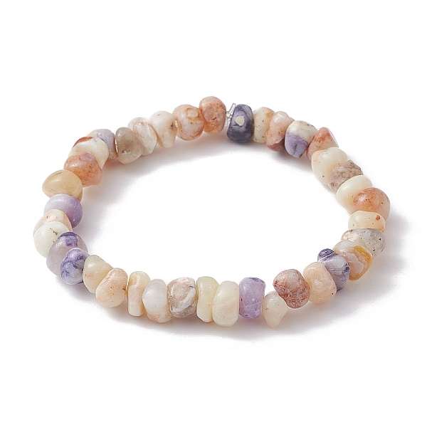 

PandaHall Natural Purple Opal Nuggets Beaded Stretch Bracelets, Inner Diameter: 2-1/8 inch(5.5cm) Purple Opal Nuggets