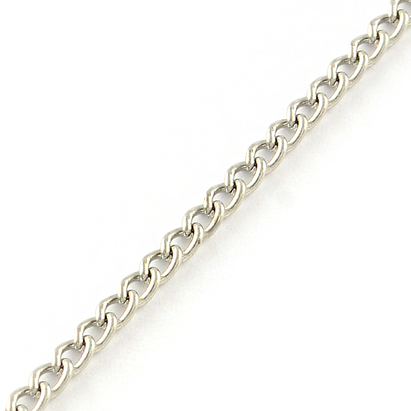 

PandaHall Unwelded Iron Curb Chains, with Spool, Platinum, 3.2x2.2x0.6mm, about 328.08 Feet(100m)/roll Iron