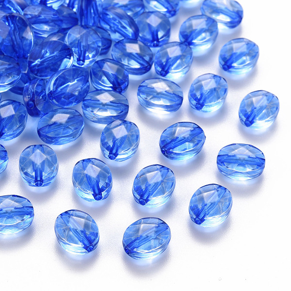 

PandaHall Transparent Acrylic Beads, Oval, Royal Blue, 10x8x5.5mm, Hole: 1.5mm, about 1550pcs/500g Acrylic Oval