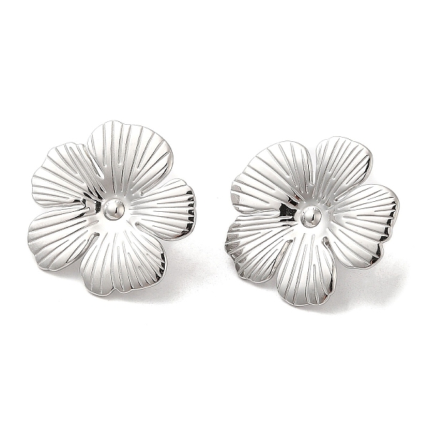 

PandaHall 304 Stainless Steel Stud Earrings, Flower, Stainless Steel Color, 28x29.5mm 304 Stainless Steel Flower
