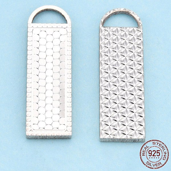 

PandaHall 925 Sterling Silver Pendants, Rectangle Charms, Silver, 23x7x1.5mm, Hole: 2.5x5.5mm Sterling Silver Rectangle