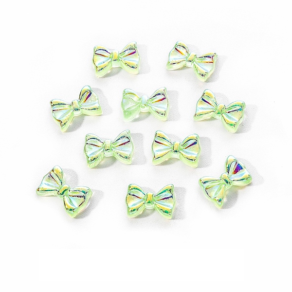 

PandaHall Electroplated Bowknot Resin Cabochons, Nail Art Decoration Accessories, Light Green, 11x7.5x3mm, 10pc/bag Resin Bowknot