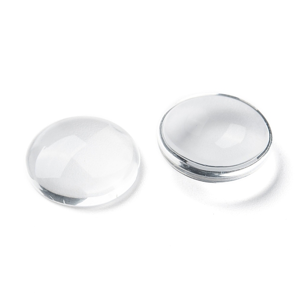 PandaHall Transparent Glass Cabochons, Half Round/Dome, Clear, 39.5~40x8mm Glass Half Round Clear