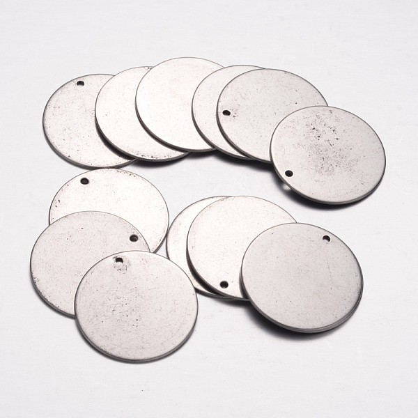 

PandaHall 304 Stainless Steel Pendants, Stamping Blank Tag Pendants, Flat Round, Stainless Steel Color, 23x1mm, Hole: 1.5mm 304 Stainless...