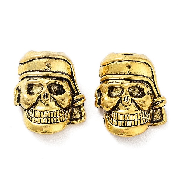

PandaHall Tibetan Style Alloy Beads, Cadmium Free & Lead Free, Skull Helmet Beads, Antique Golden, 17x15x10mm, Hole: 5mm, about 227pcs/1000g...
