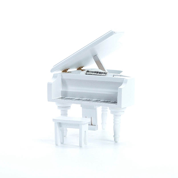 

PandaHall 1:12 Miniature Dollhouse Furniture Simulation Model, Triangle Piano Stand Ornament, White, 85x80x68mm Wood Musical Instruments...