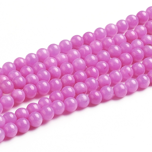 

PandaHall Natural Mashan Jade Round Beads Strands, Dyed, Magenta, 4mm, Hole: 1mm, about 98pcs/strand, 15.7 inch Mashan Jade Round Pink