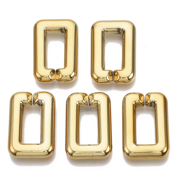 

PandaHall CCB Plastic Linking Rings, Quick Link Connectors, For Jewelry Cross Chains Making, Rectangle, Golden, 30x20x5.5mm, Inner Diameter...